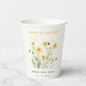 Gele wilde bloem zoet als bijenneutraal Baby showe Papieren Bekers (Achterkant)