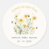 Gele wilde bloem zoet als bijenneutraal Baby showe Ronde Sticker (Voorkant)