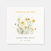 Gele wilde bloem zoet als bijenneutraal Baby showe Servet (Voorkant)