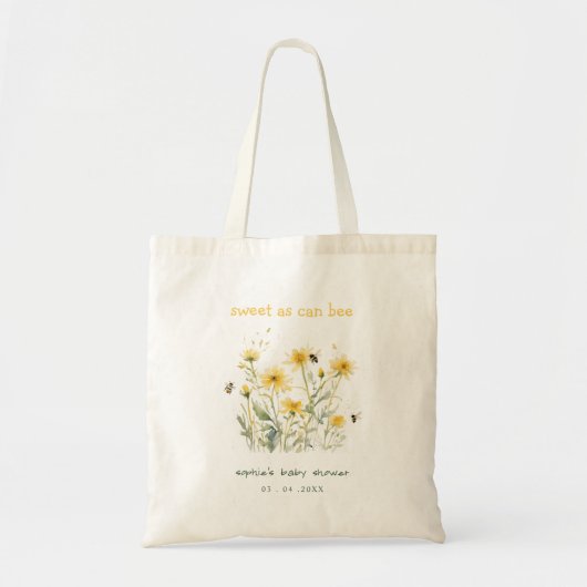 Gele wilde bloem zoet als bijenneutraal Baby showe Tote Bag (Voorkant)