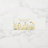 Gele wilde bloem zoet als bijenneutraal Baby showe Waterfles Etiket (Enkel label)