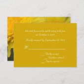  gele wilde bloemandelion bruiloft RSVP Kaart (Voorkant / Achterkant)