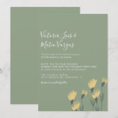 Gele Wilde Bloembloem Grieks huwelijk Kaart (Voorkant / Achterkant)