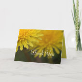  gele wilde bloemdandelion bruiloft bedankkaart (Voorkant)