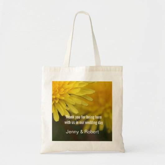  gele wilde bloemdandelion bruiloft tote bag (Voorkant)
