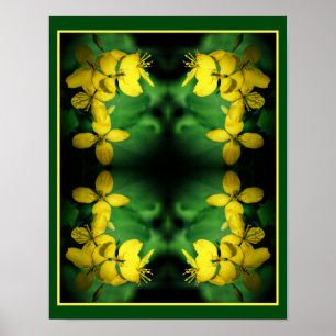  gele wilde bloemen Abstract Poster