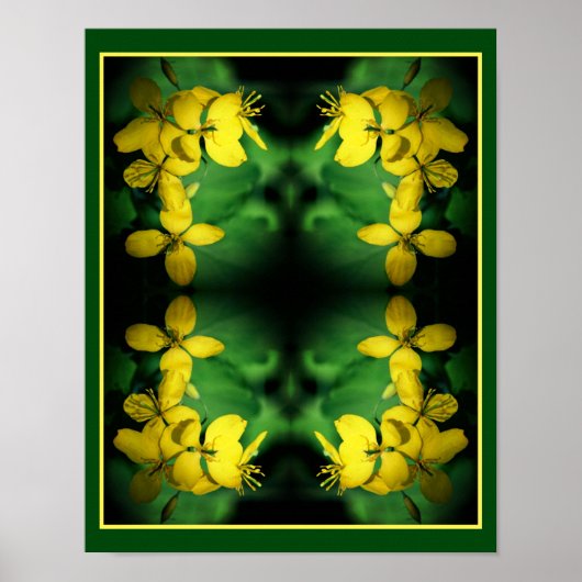  gele wilde bloemen Abstract Poster (Voorkant)
