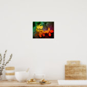 gele wilde bloemen Abstract Poster (Keuken)
