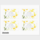 Gele wilde bloemen Adres Etiket (Vel)