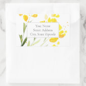 Gele wilde bloemen Adres Etiket (Tas)