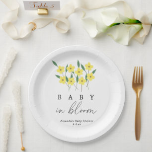 Gele wilde bloemen - Baby in bloei Papieren Bordje