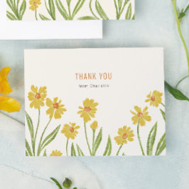 Gele wilde bloemen bedankkaart