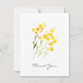 Gele wilde bloemen bedankkaart (Voorkant)