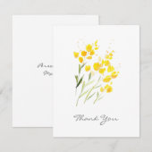 Gele wilde bloemen bedankkaart (Voorkant / Achterkant)