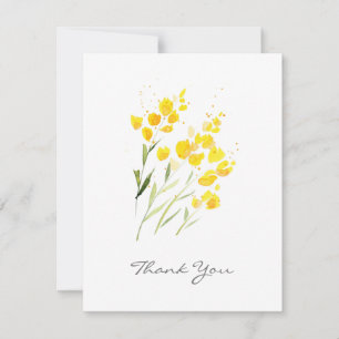 Gele wilde bloemen bedankkaart
