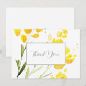 Gele wilde bloemen bedankkaart (Voorkant / Achterkant)