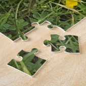 Gele wilde bloemen bloeien vlindervlotter natuur legpuzzel (Zijkant)