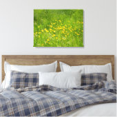 Gele wilde bloemen botanische fotografie canvas afdruk (Insitu (Slaapkamer))