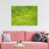 Gele wilde bloemen botanische fotografie canvas afdruk (Insitu (Woonkamer))