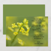 Gele wilde bloemen Bridal Shower Invitation Kaart (Voorkant / Achterkant)