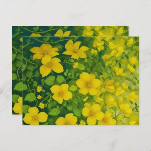 Gele wilde bloemen briefkaart (Voorkant / Achterkant)