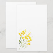Gele wilde bloemen briefpapier (Voorkant / Achterkant)