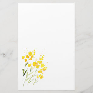 Gele wilde bloemen briefpapier