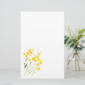 Gele wilde bloemen briefpapier (Staand voorkant)