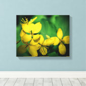  gele wilde bloemen canvas afdruk (Insitu (Houten vloer))