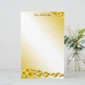 Gele wilde bloemen en konijnen briefpapier (Staand voorkant)