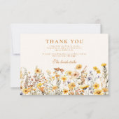 Gele wilde bloemen en madeliefjes Vrijgezellenfees Bedankkaart (Voorkant)