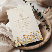 Gele wilde bloemen en madeliefjes Vrijgezellenfees Kaart