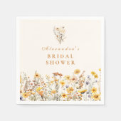 Gele wilde bloemen en madeliefjes Vrijgezellenfees Servet (Voorkant)