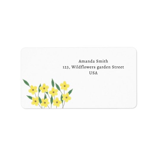 Gele wilde bloemen etiket (Voorkant)