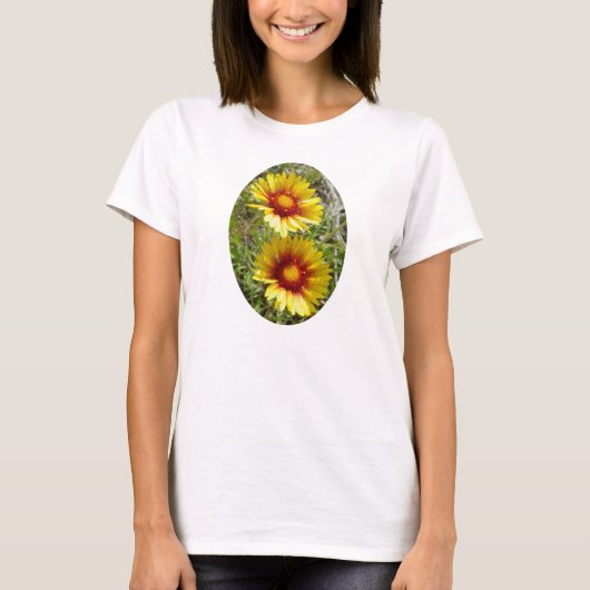 Gele wilde bloemen Gaillardia T-shirt (Voorkant)