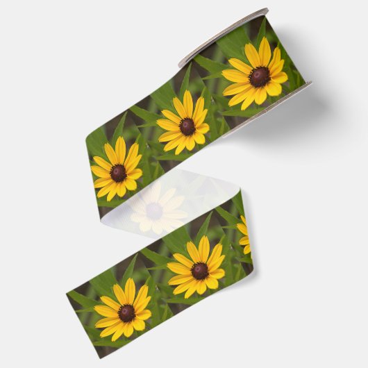 Gele wilde bloemen grosgrain lint (Achterkant)
