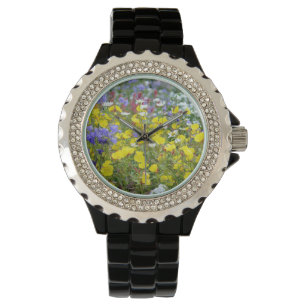 Gele wilde bloemen horloge