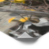 Gele wilde bloemen in rotsolie poster (Hoek)