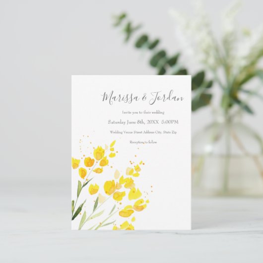 Gele wilde bloemen kaart (Staand voorkant)