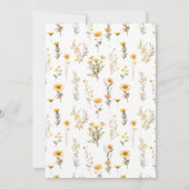 Gele wilde bloemen krans bruiloft tabel nummers kaart (Achterkant)