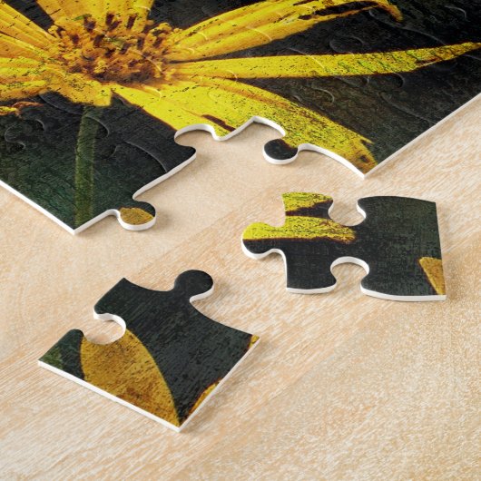 Gele wilde bloemen legpuzzel (Zijkant)