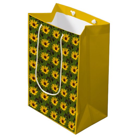 Gele wilde bloemen medium cadeauzakje (Voorkant Gekanteld)