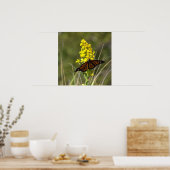 Gele wilde bloemen met Butterfly Poster (Keuken)