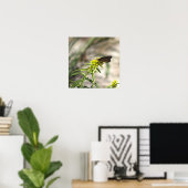 Gele wilde bloemen met Butterfly Poster (Thuiskantoor)