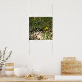Gele wilde bloemen met Butterfly Poster (Keuken)