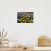 Gele wilde bloemen met vlinderposter poster (Keuken)