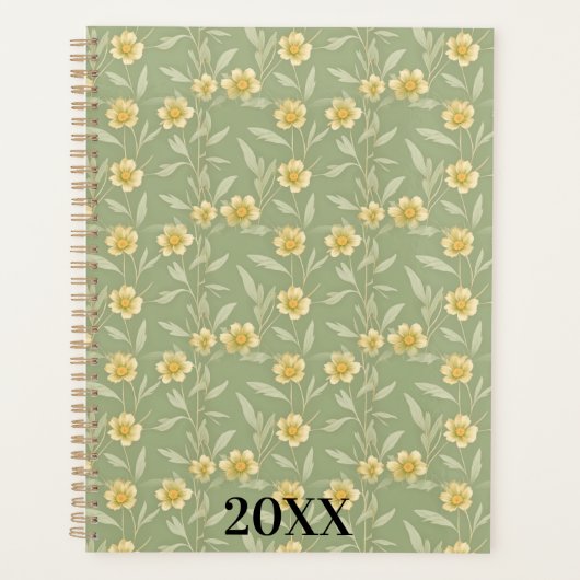 Gele wilde bloemen op groen planner (Voorkant)