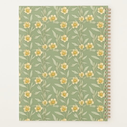 Gele wilde bloemen op groen planner (Achterkant)