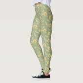 Gele wilde bloemen op groene Leggings (Links)