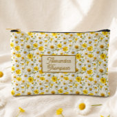 Gele Wilde Bloemen Patroon Monogram Naam Etui
